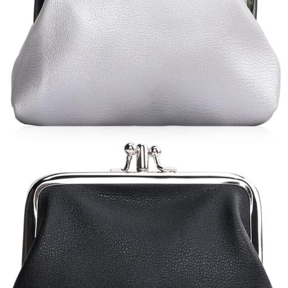 2 Packs PU Coin Purse Double Pocket Change Pouch Clutch Wallet with Clasp Closur - Picture 9 of 9